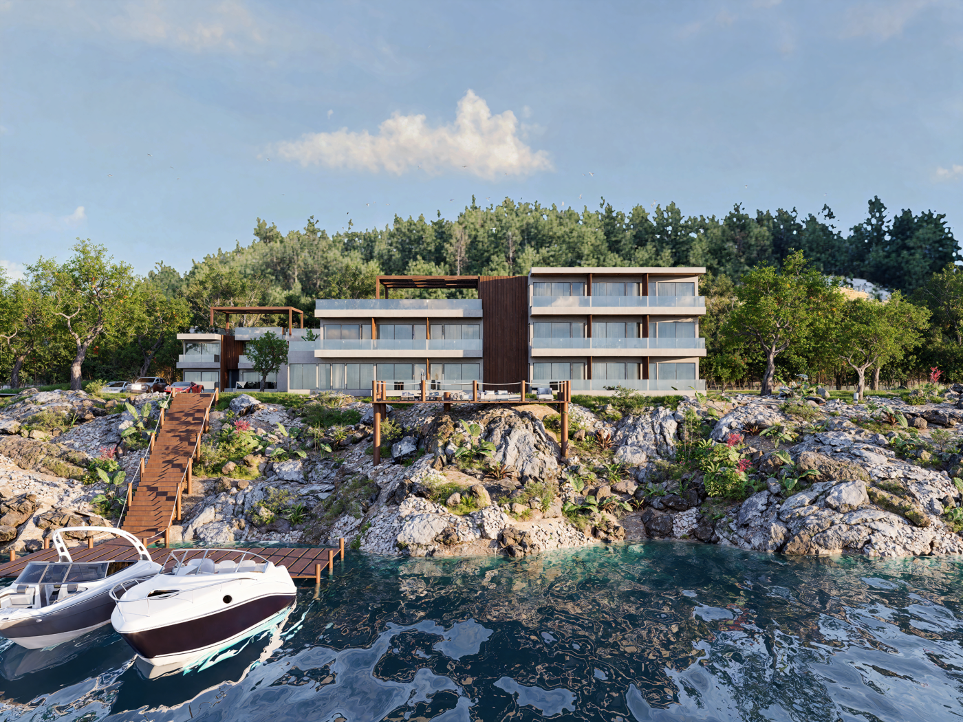 Block A from the water.