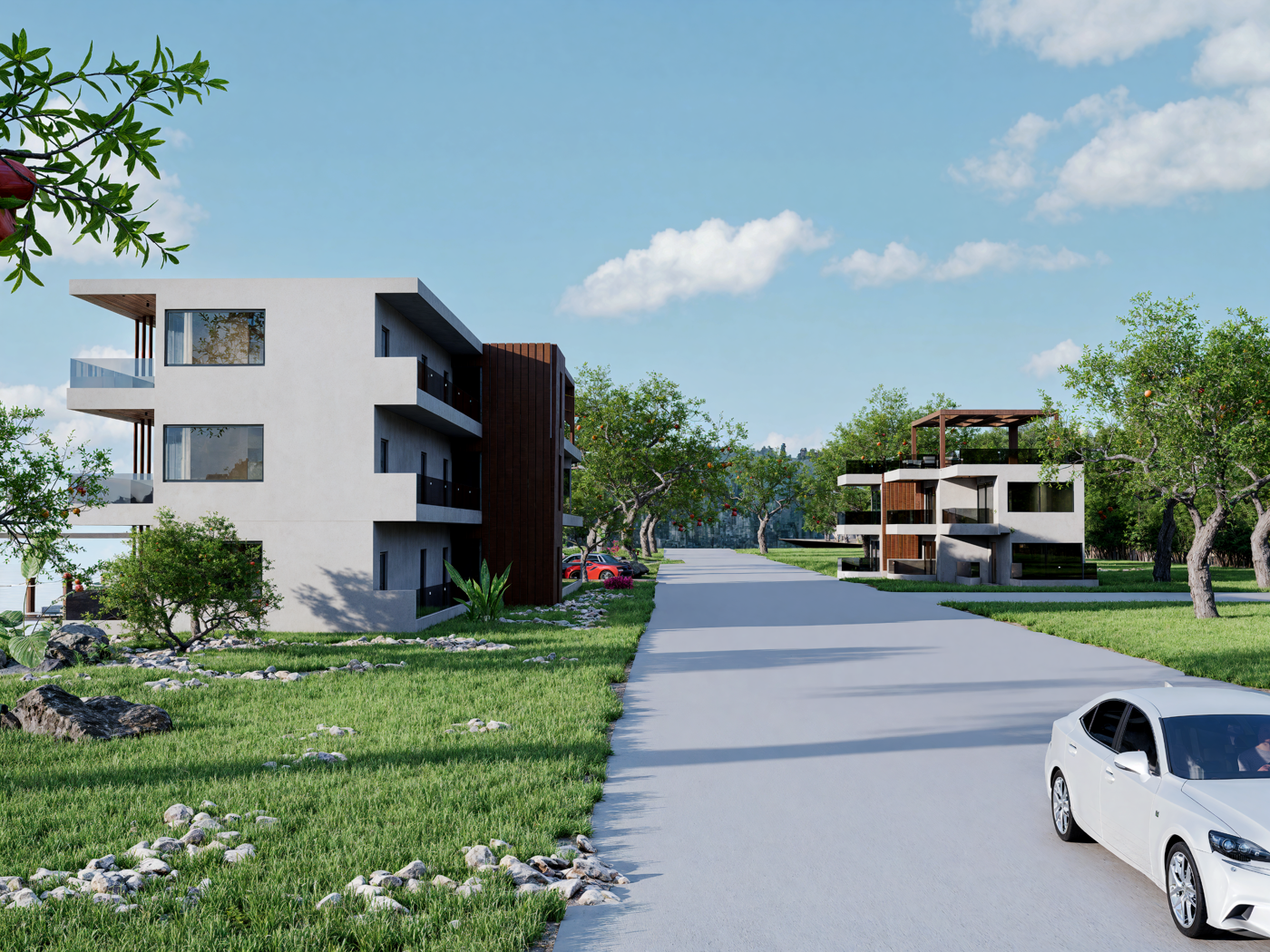 The approach and parking.