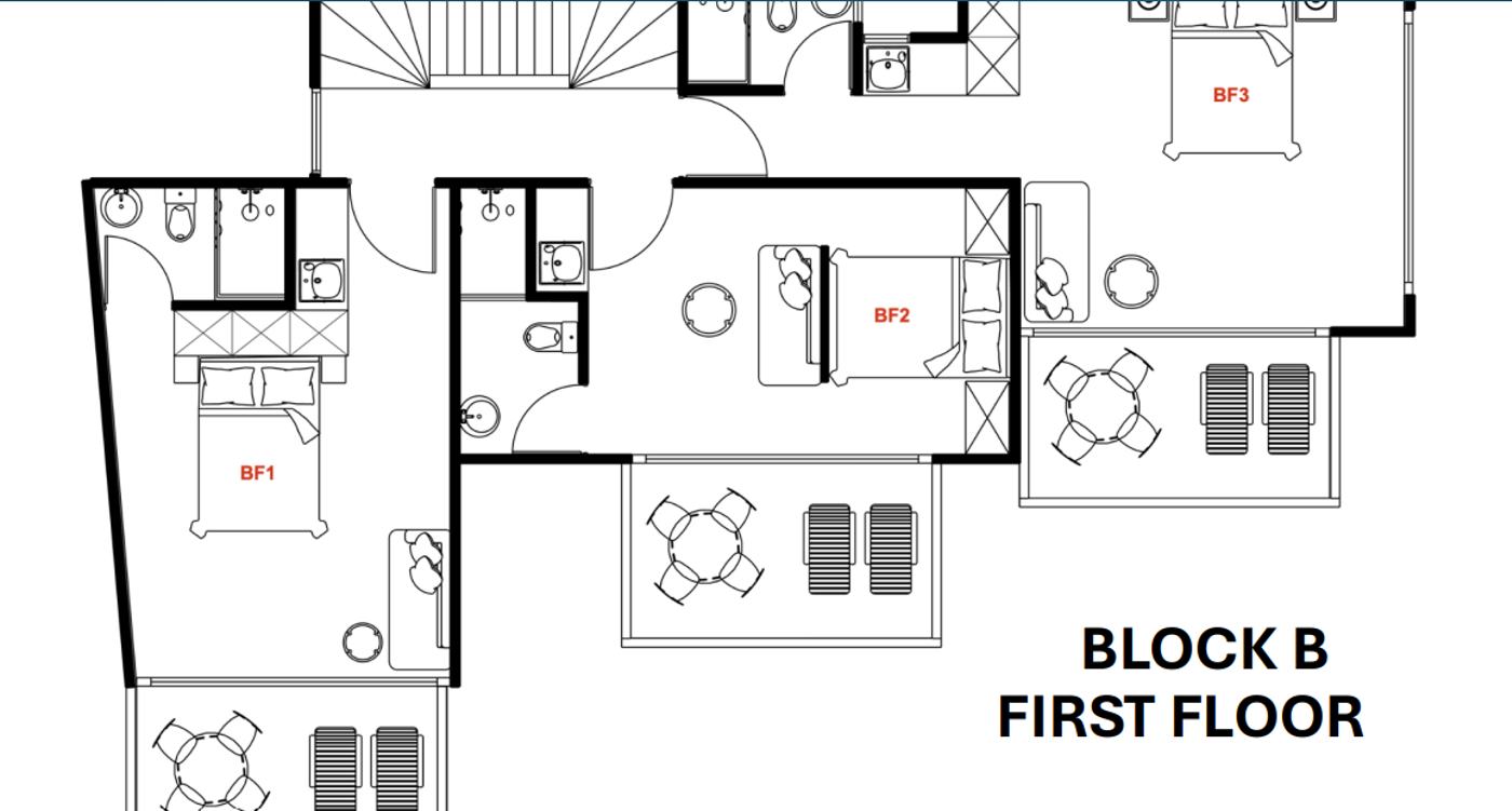 Block B, first floor, BF1 to BF3.